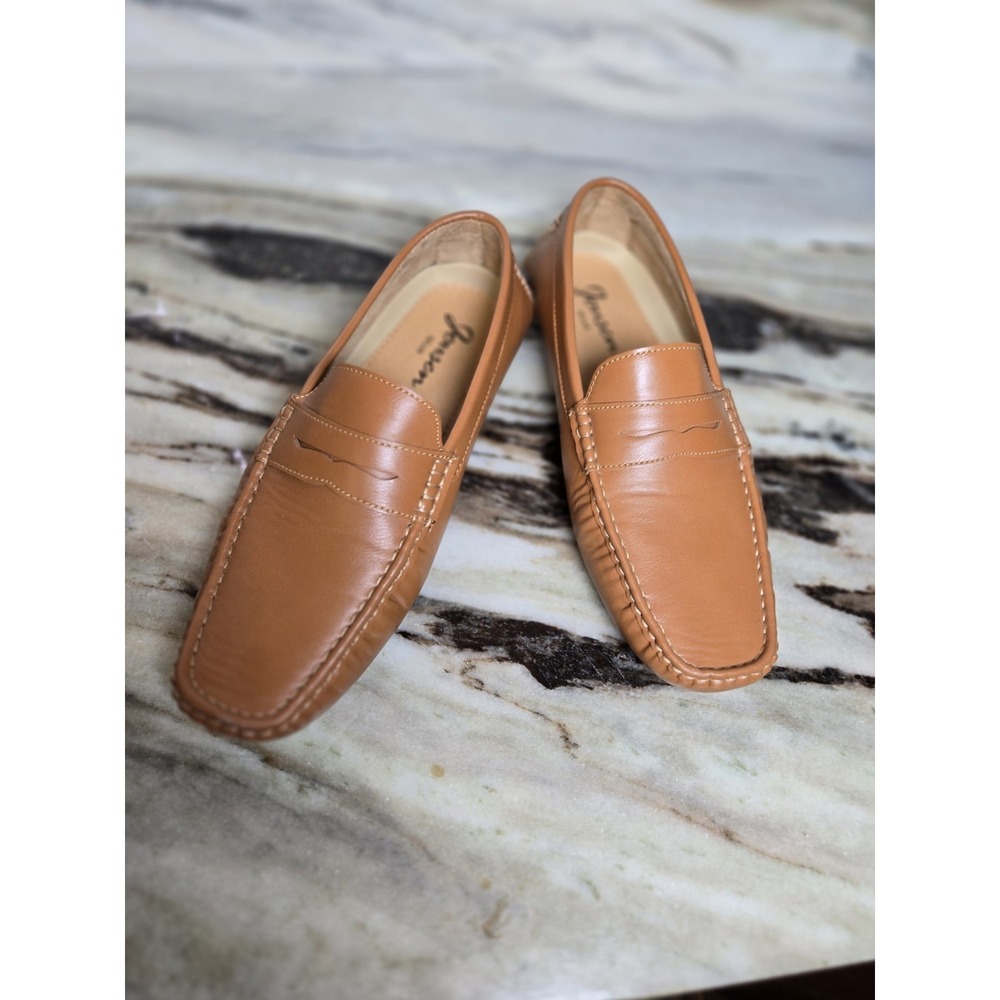 Jousen Men Casual Brown‎ Leather Penny Loafer AMY802A Comfort Sz 9